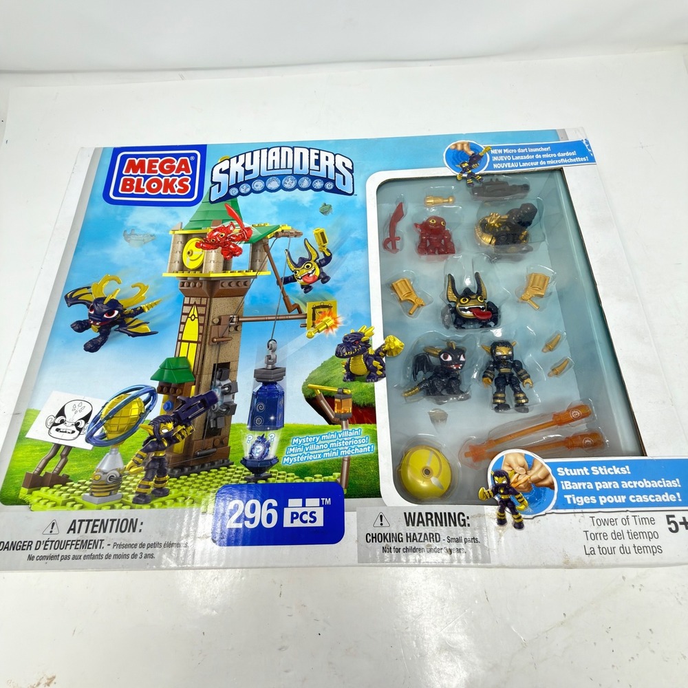 Mega Bloks Skylanders Tower of Time 296 Pcs Blue Yellow Green Brown Set 95356